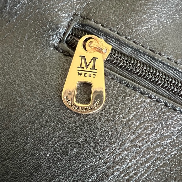 Montana West Black Faux Leather Shoulder Bag with Gold Accents - Picture 13 of 14